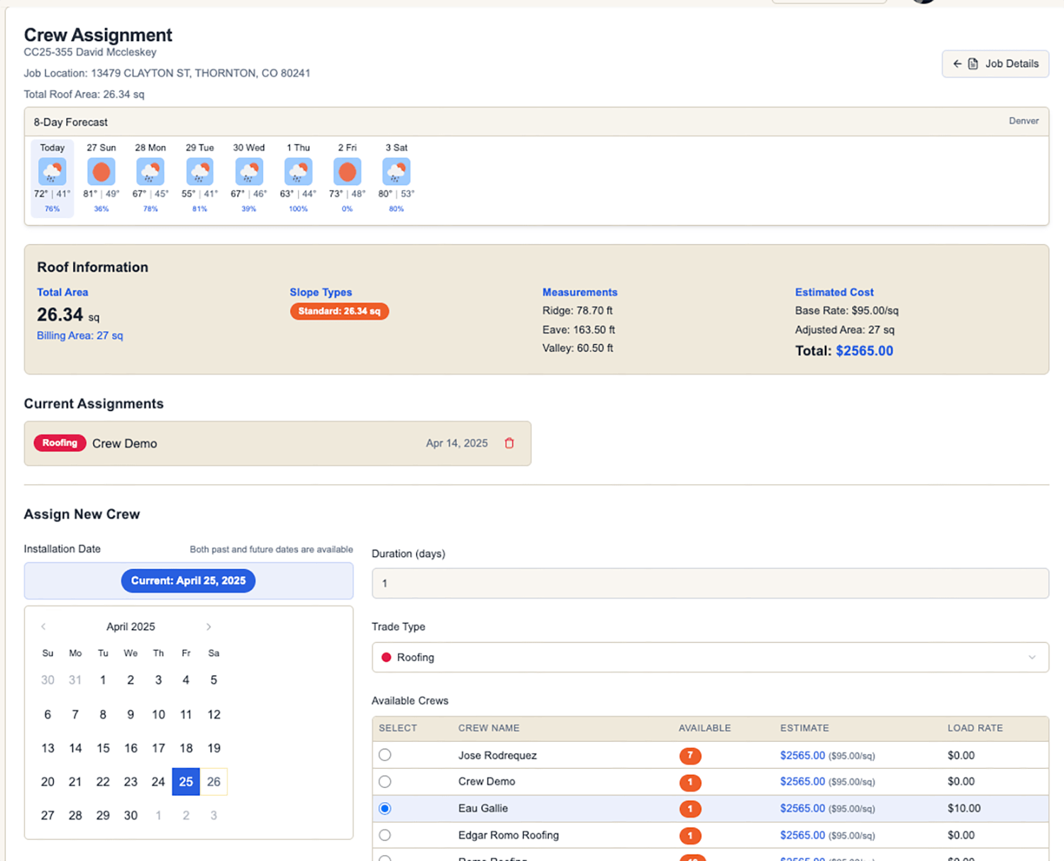 Crew Management Interface