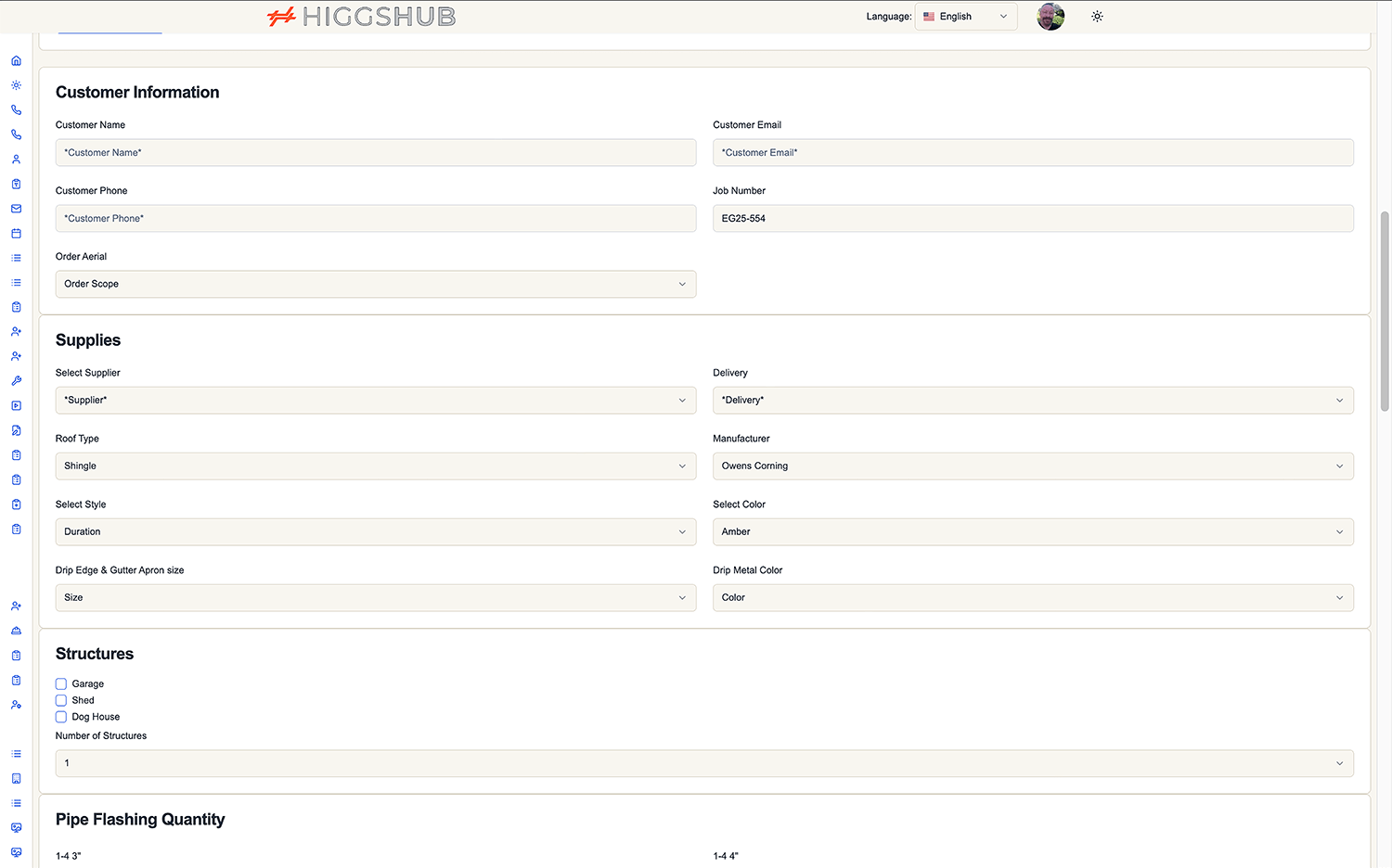 Job Construction Interface